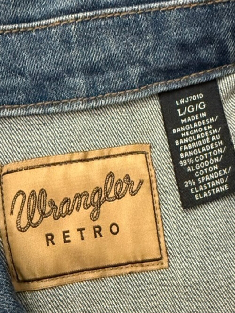 Wrangler Retro Denim Jean Jacket Louisiana State University LSU Tigers Size L - Picture 5 of 5